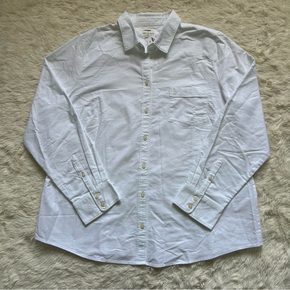 J. Crew Factory Top Button-Up Oxford Shirt in Signature Fit White 2X - Picture 3 of 12